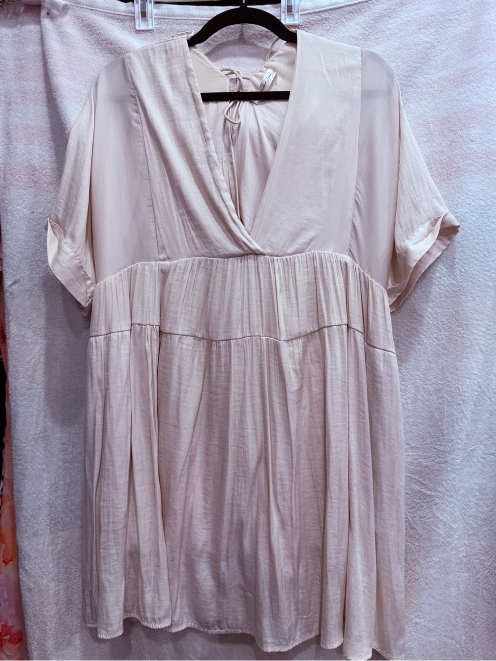 Mustard Seed Cream V-Neck Tiered Babydoll Tunic